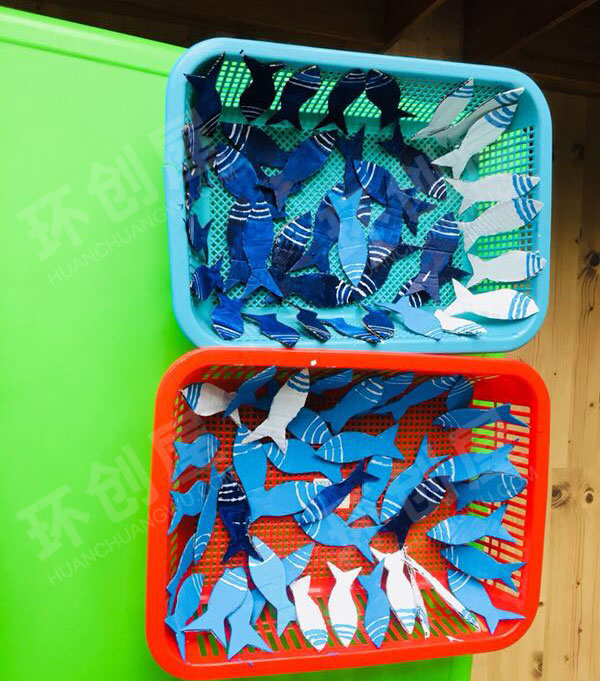 幼儿园海洋风系列废物利用鱼吊饰图片