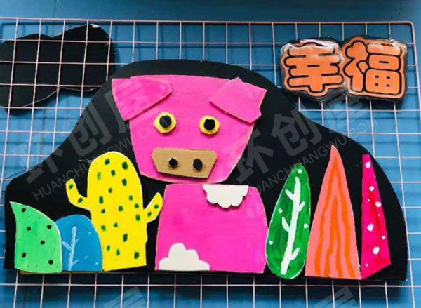 幼儿园手工动物卡通走廊吊饰图片