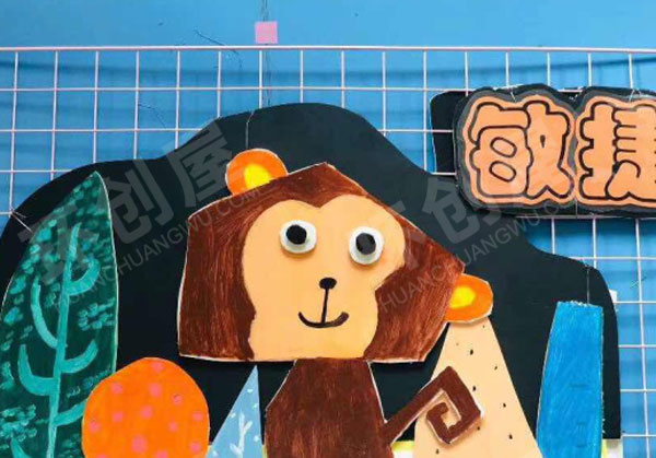 幼儿园手工动物卡通走廊吊饰图片