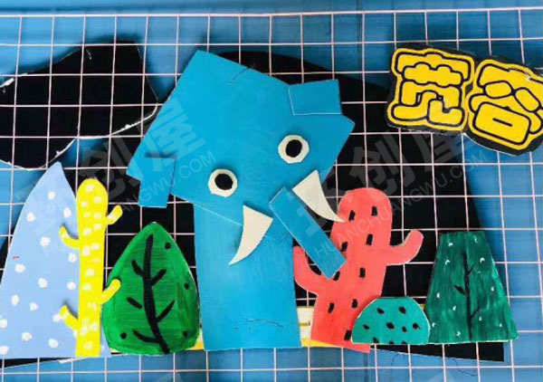 幼儿园手工动物卡通走廊吊饰图片