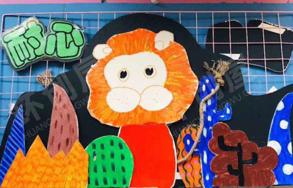 幼儿园手工动物卡通走廊吊饰图片