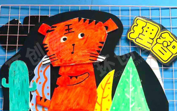 幼儿园手工动物卡通走廊吊饰图片