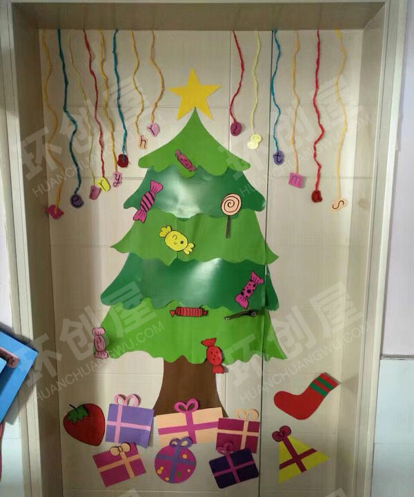 幼儿园圣诞节快乐教室门装饰图片