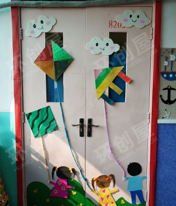 幼儿园春天来了卡通可爱教室门装饰图片