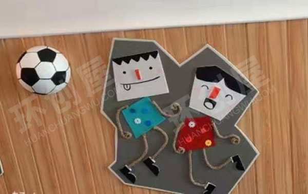 幼儿园走廊墙面足球主题环创图片