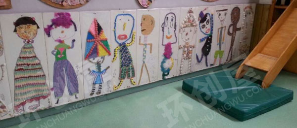 幼儿园走廊墙面卡纸粘贴人物图片