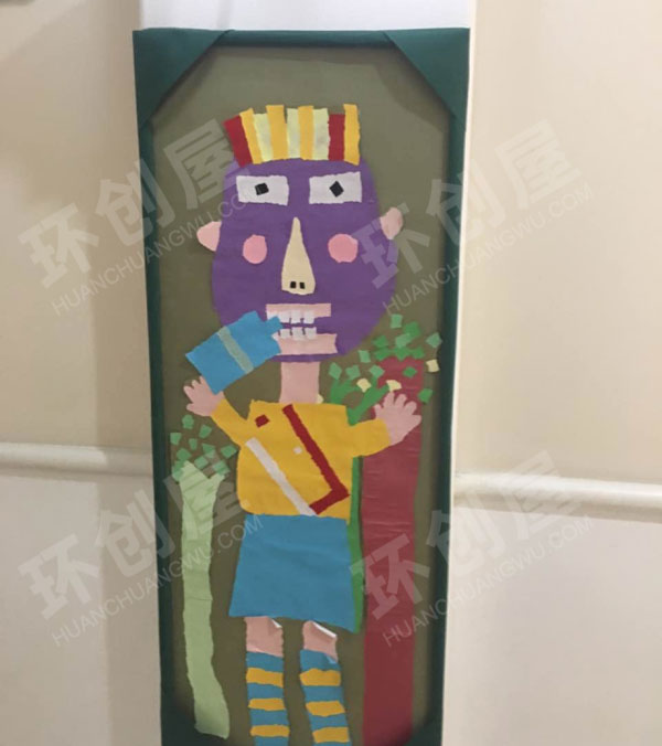幼儿园走廊墙面卡纸粘贴人物图片