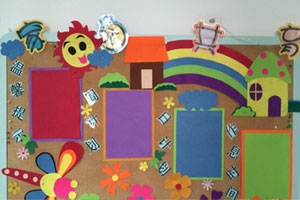 幼儿园超可爱卡通风家园联系栏图片