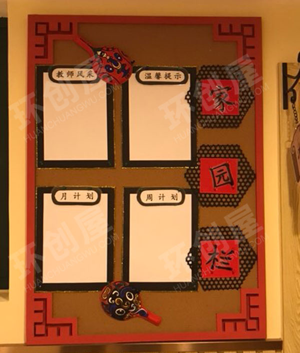 幼儿园国学风家园联系栏图片