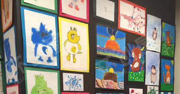 幼儿园环创油画棒作品展示图片