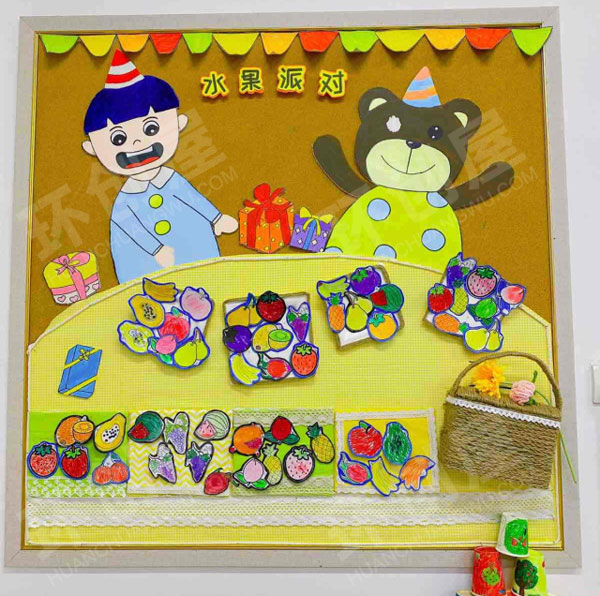 幼儿园水果真好吃墙面装饰作品展示图片