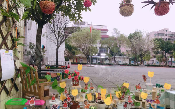 幼儿园植物角恐龙花园户外环创图片