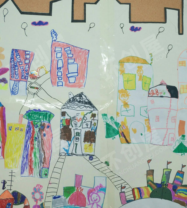 幼儿园建构区我笔下的我的城市我的家图片