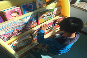 幼儿园环创阅读区小书架图片