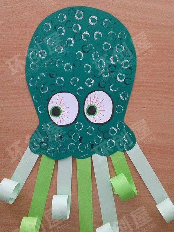 幼儿园美工区手工海洋生物章鱼图片