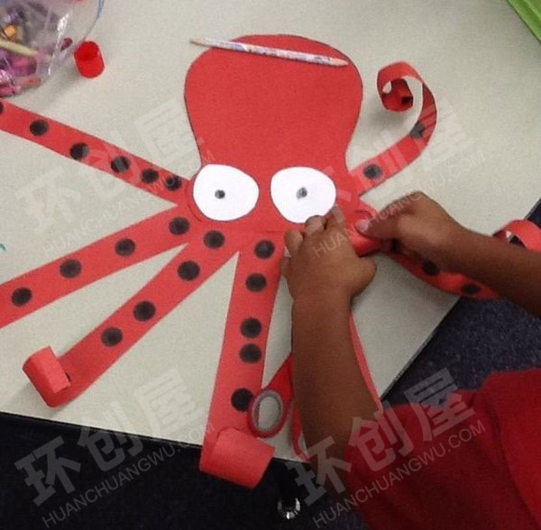 幼儿园美工区手工海洋生物章鱼图片