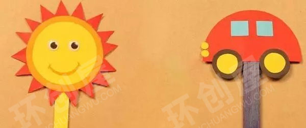 幼儿园美工区圆形卡纸手工图片