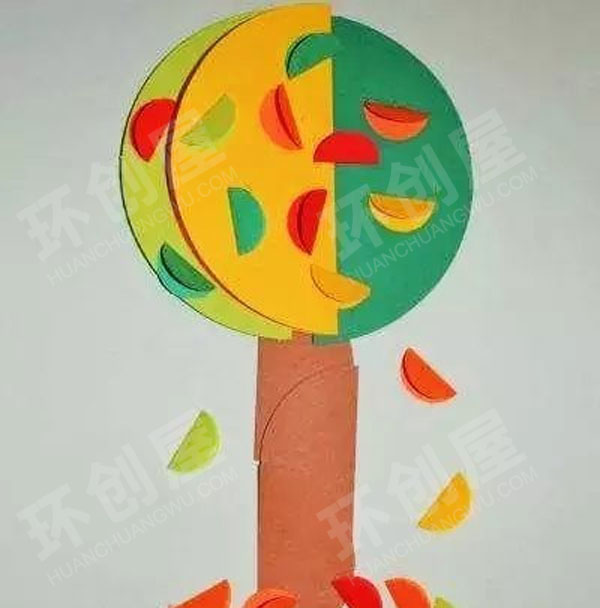 幼儿园美工区圆形卡纸手工图片