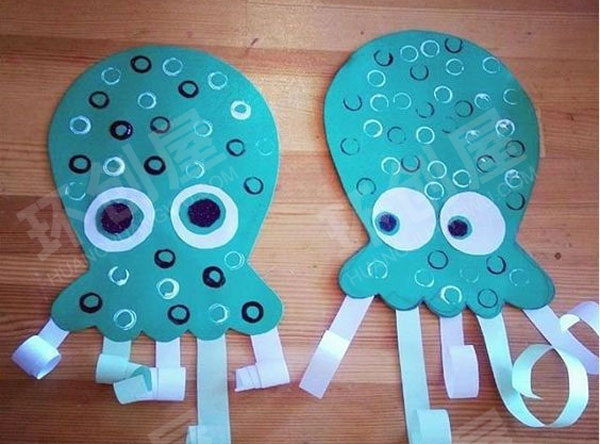 幼儿园美工区手工海洋生物章鱼图片