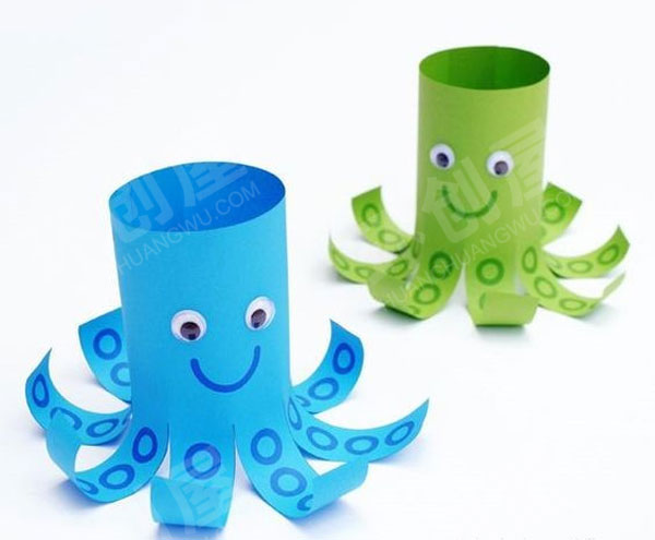 幼儿园美工区手工海洋生物章鱼图片