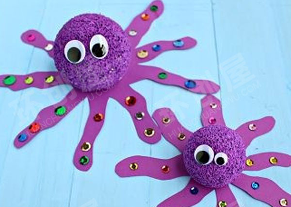 幼儿园美工区手工海洋生物章鱼图片