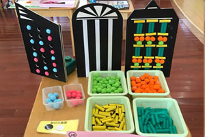 幼儿园科学区自制各种高级教玩具图片13张