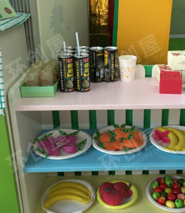 幼儿园角色游戏小餐厅自制各种食物材料图片