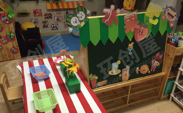 幼儿园角色游戏苹果橘子水果吧图片