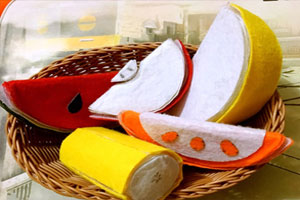 幼儿园角色游戏不织布水果图片