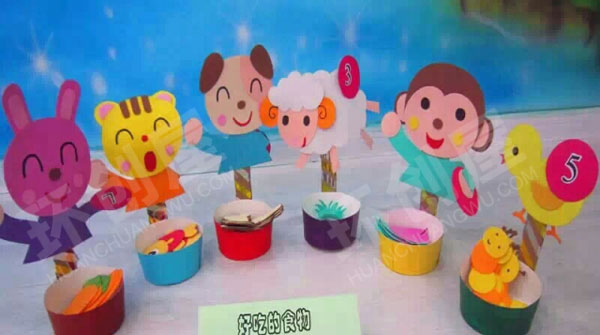 幼儿园益智区各种数字配对环创图片