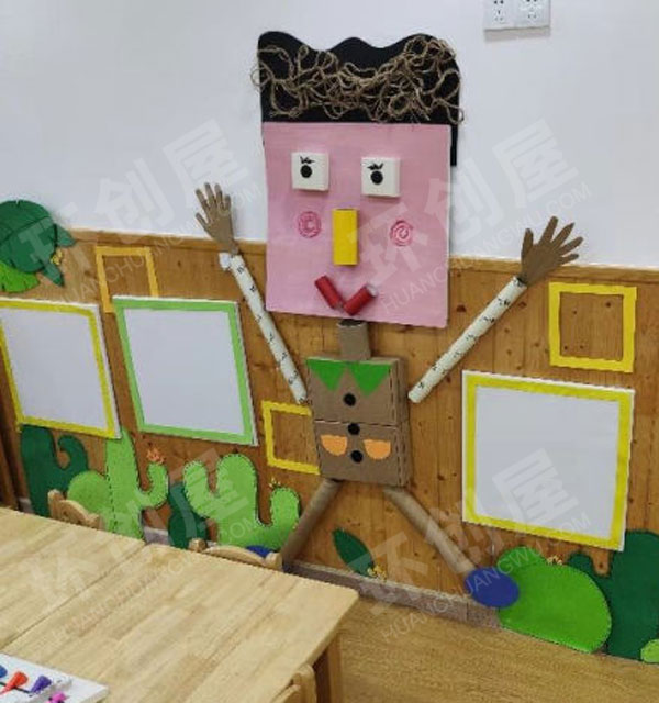 幼儿园益智区墙面人物创想环创图片