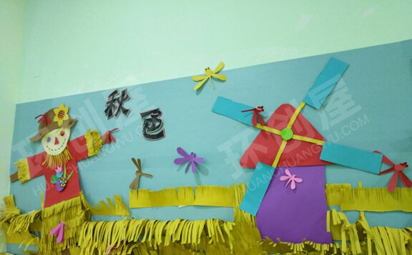 幼儿园超简单的卡纸秋天主题墙环创图片