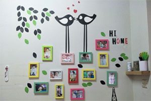 幼儿园墙面布置自制照片墙图片