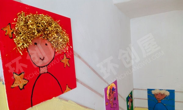 幼儿园小小楼梯墙面布置大风景环创图片
