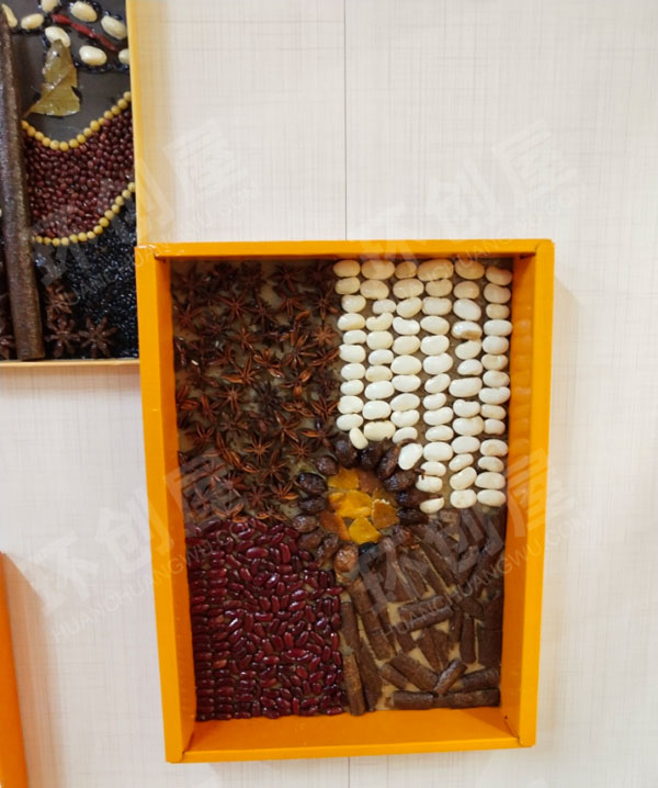 幼儿园各种豆子中医诊疗法粘贴画墙面布置环创图片