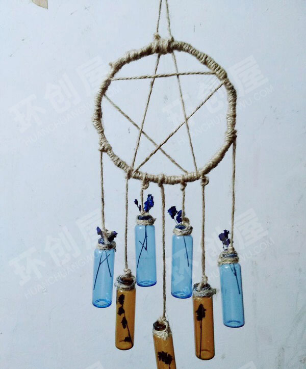 幼儿园自制麻绳系风铃款吊饰图片