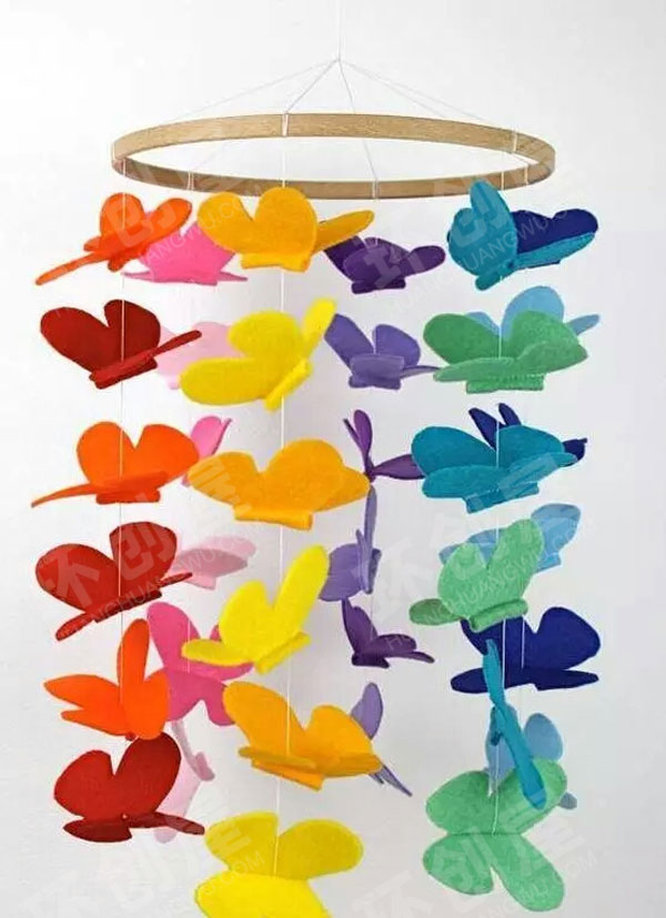 幼儿园不织布手工蝴蝶吊饰图片