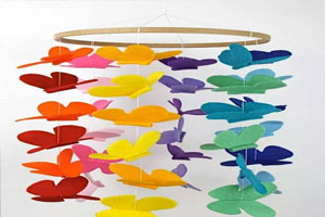 幼儿园不织布手工蝴蝶吊饰图片