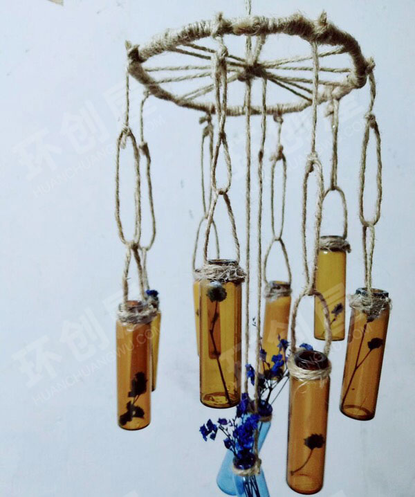 幼儿园自制麻绳系风铃款吊饰图片