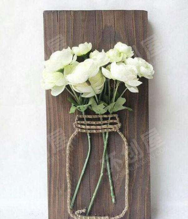 幼儿园自制麻绳系风铃款吊饰图片