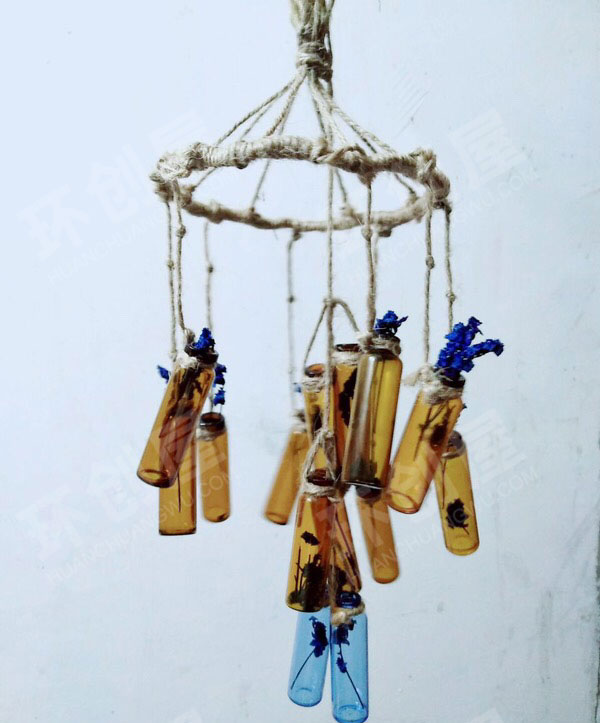 幼儿园自制麻绳系风铃款吊饰图片