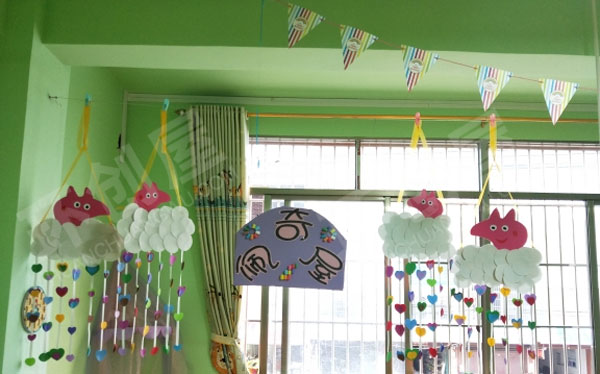 幼儿园佩奇主题吊挂饰图片