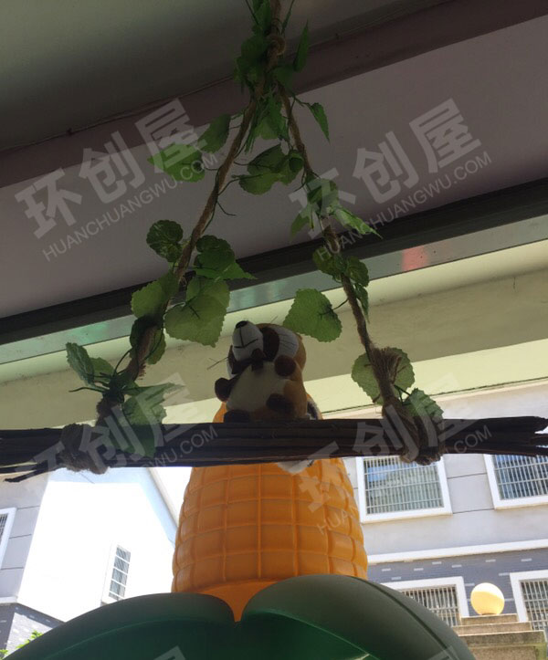 幼儿园自制春天绿色卡通吊挂饰图片