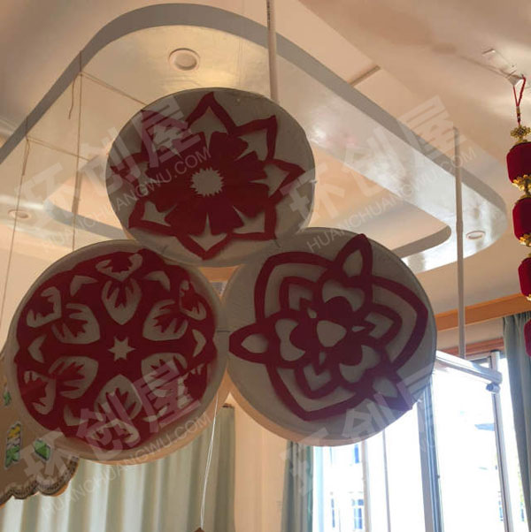 幼儿园自制新年红色喜庆作品吊挂饰图片