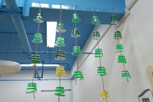 幼儿园废物利用绳线吊挂饰图片3张