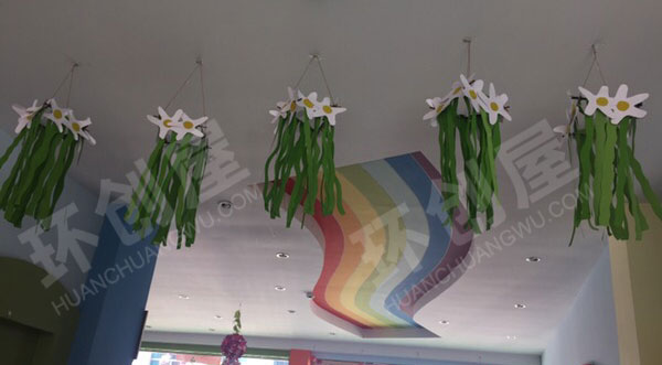 幼儿园自制春天绿色卡通吊挂饰图片