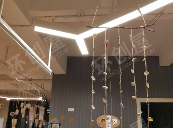 幼儿园木棍原木风吊挂饰图片