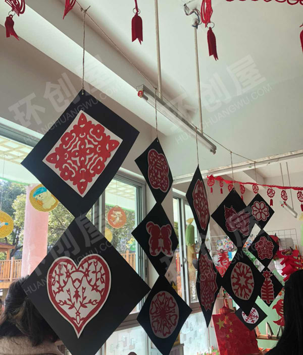 幼儿园自制新年红色喜庆作品吊挂饰图片