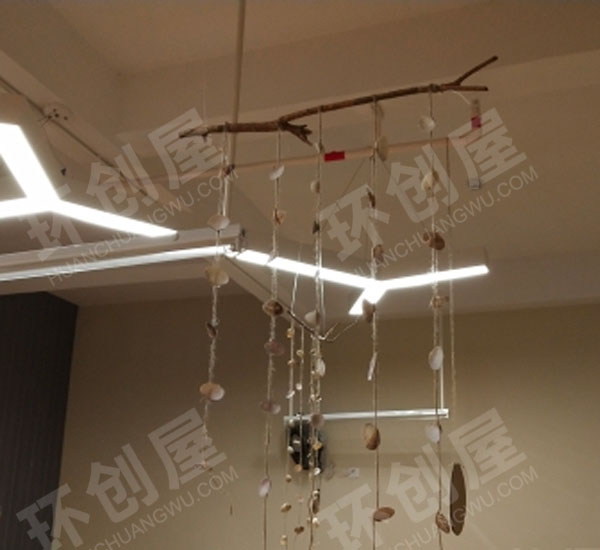 幼儿园木棍原木风吊挂饰图片
