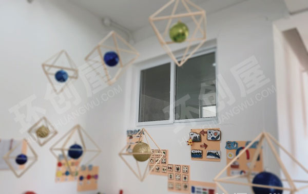 幼儿园自制木棒圆球吊挂饰图片